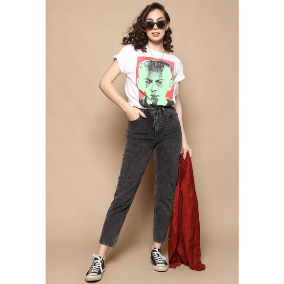 Levi's Mom Jeans - Black Acid Wash - Brenda - Picture 2 of 4